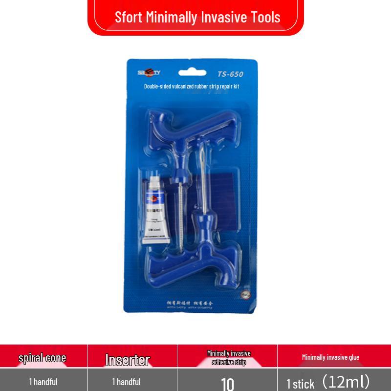 Motorcycle & EV Tire Repair Kit with Vulcanized Rubber Strips & Glue