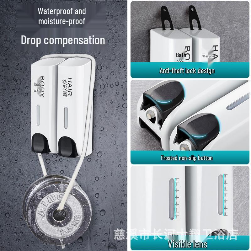 Dual-Head Wall-Mounted Soap Dispenser for Hotels and Guest Houses