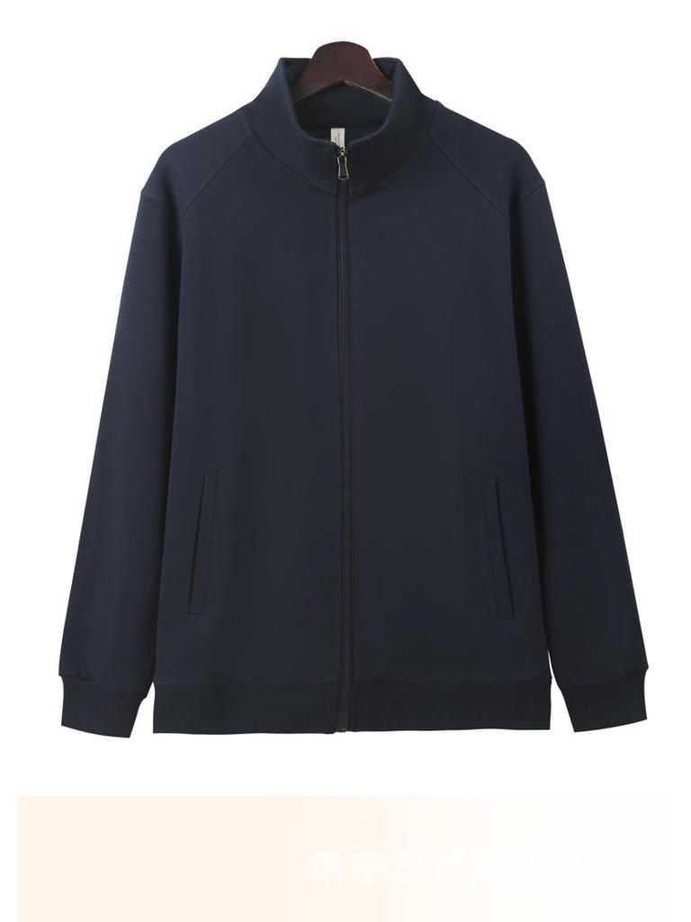 Men's Warm Hua Cotton Stand Collar Hoodie Jacket, 320g, Thickened, Versatile Casual Zip-Up - Perfect for Spring and Autumn
