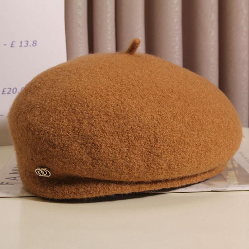 French retro styling wool beret female autumn and winter temperament celebrity versatile face little painter hat top hat