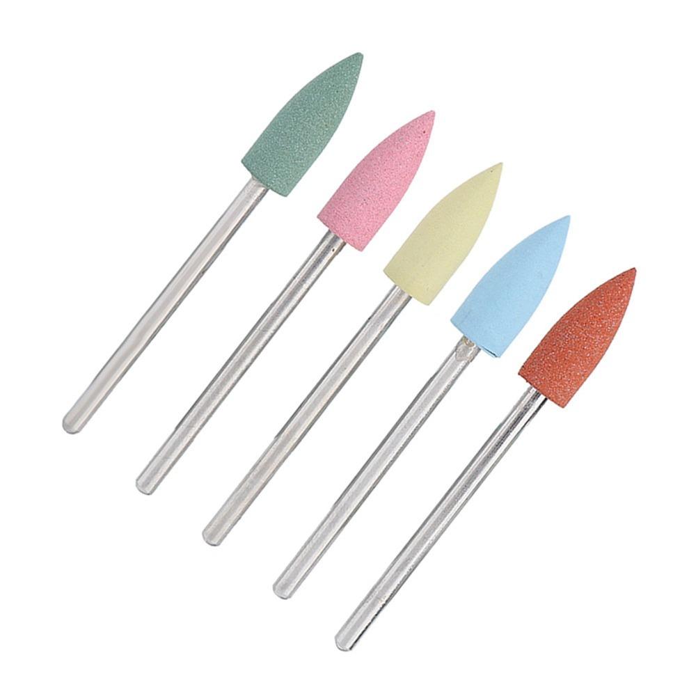 

5PCS Stainless Steel Silicone Rubber Grinding Head Silicone Nail Drill Bits Manicure Use