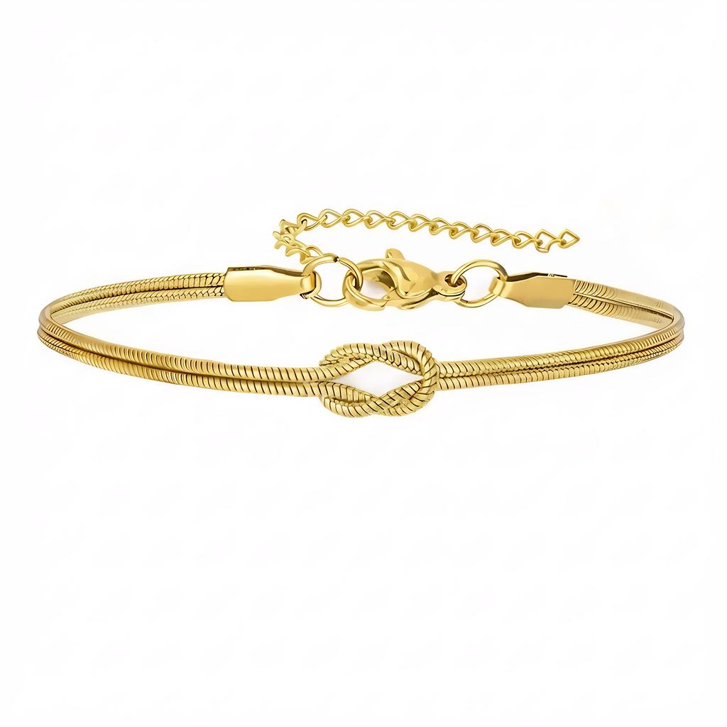 Vacuum Knot Snake Bone Bracelet Double Layer Fashion Accessories Stylish Braided Rope Wrist Jewelry