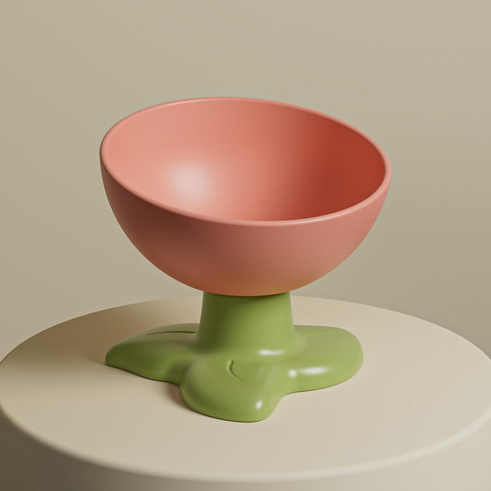 Pet Flower Cat Bowl Ceramic Food Water Dish - Cute Pet Feeder Bowl Non-Slip Cat Supplies for Kitten Puppy Small Pets