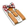 Children Bow-knot British Retro Style PU Leather Suspenders Clips Baby Kids Bow Tie Set Boys Adjustable Wedding Ties Accessories