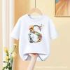 Floral AZ Kids Tshirt 26 Letters Cute ABCD Cartoon Short Sleeve Tee for Girls Summer Fashion Polyester Fabric