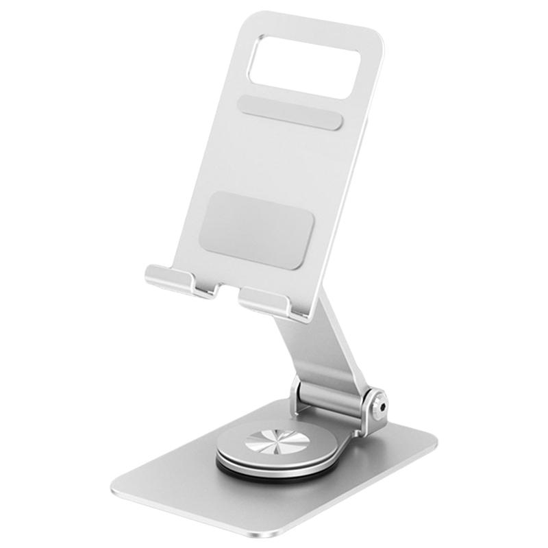 

Folding Phone Bracket 360 Degree Rotation Angle Adjustable Desktop Tablet Holder Silver