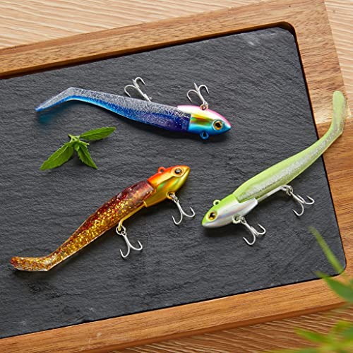 [Seiran Lure] Seabass Lure, Flounder Jighead Worm 16g 22g 28g Set, Spare Worm Included, Shad Worm, Vibration, Seabass, Bluefish, Flounder, Flathead