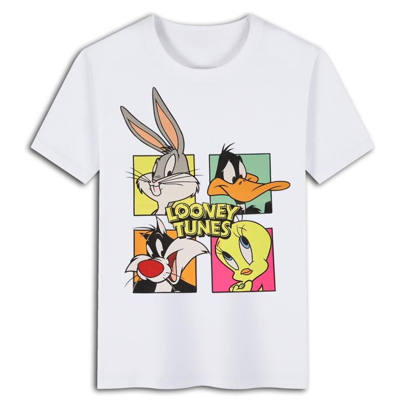 Miniso Summer 2025 New Animation Peripheral Bugs Bunny Women Fashion Street Shortsleeved Tshirt Cotton Mens and Women Clothes