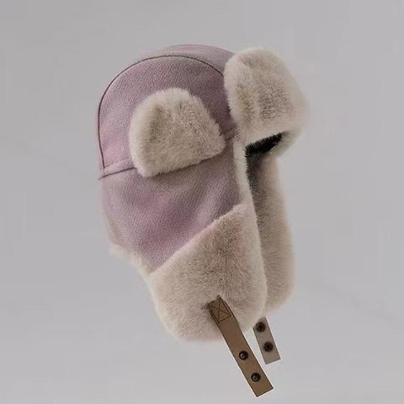 Winter Damen Plüsch Thermo Ohrenschutz Mütze, Plüsch verdickte Baumwollmütze, Outdoor Radfahren Kälteschutz Mütze Herren