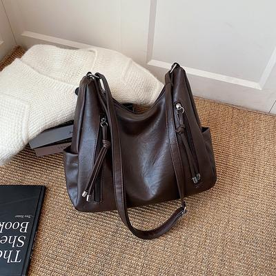 Simple and Fashionable Large-capacity Tote Bag, Retro Casual Shoulder Bag, Commuter Women's Bag