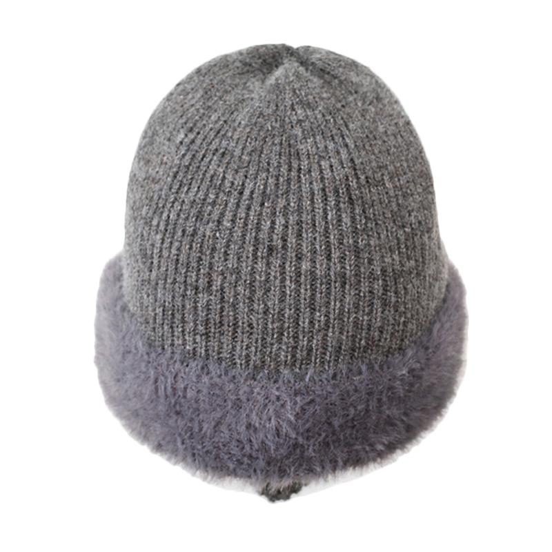 Winter Hat Men Women Velvet Thick Warm Knitted Hat Outdoor Solid Color Hat Scarf Integrated Hat