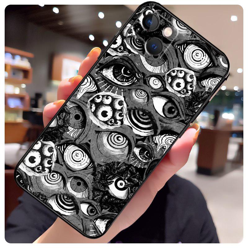 Scary Face Eyes Case For iPhone 16 Pro Max 14 13 12 11 15 17 Pro Max Mini 15 16 Plus 16e 17 Air Phone Cover