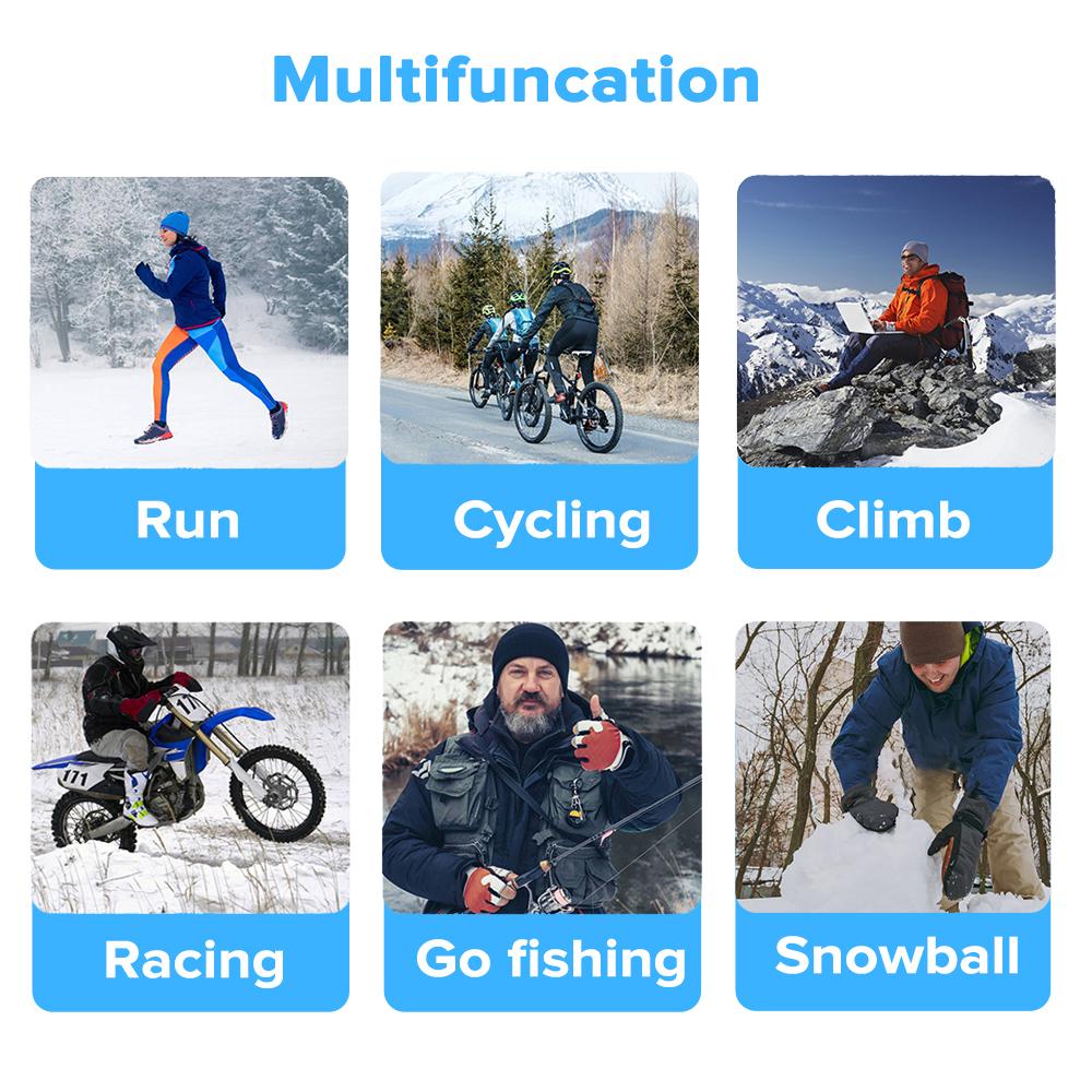 Quality Cycling Cap Ski Winter Solid Collor Windproof Caps Outdoor Sports Bib Cold Padded Hood Mask Plush Warm Hat Bike Bicycle