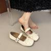 French Ballet Style Shallow Mouth Flat-soled Single Shoes Women's Summer 2025 New Models with Skirts Mary Jane Shoes Thick Heel Single Shoes