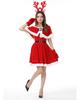 Milky Time Women's Christmas Santa Dress with Reindeer Headband (Red)