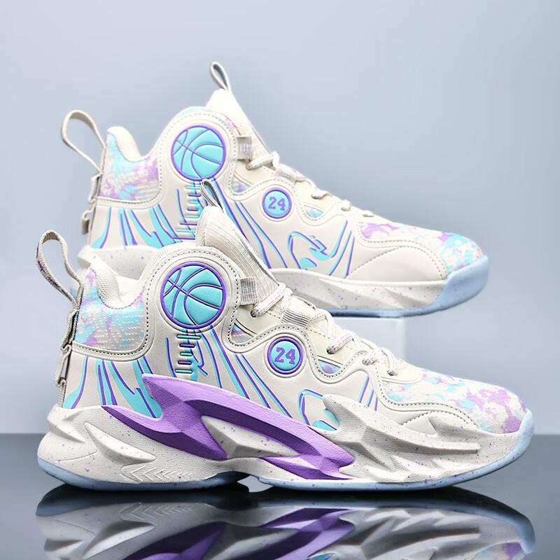 Outdoor Breathable Basketball Shoes Men's Friction Sound Shock Absorption Running Shoes Children's Sports Youth Shoes Student Sneakers Men