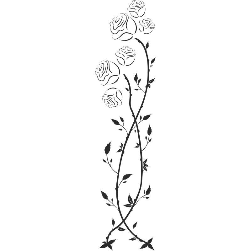 

Черная наклейка на стену с цветами Креативный дизайн Самоклеящаяся Съемный Домашний декор для гостиной Спальни Прихожей 30x90cm чёрный