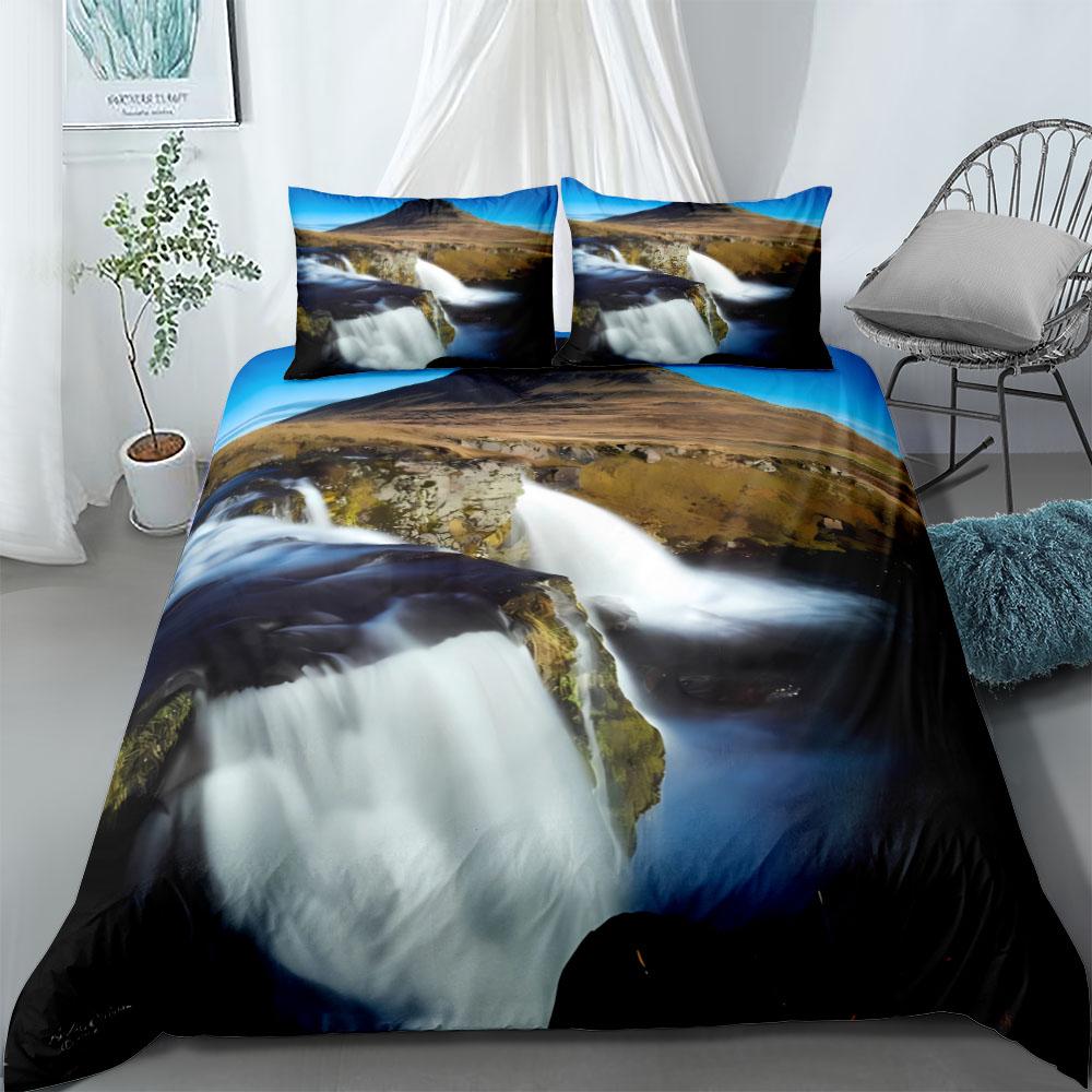Mountain Lake Duvet Cover Set UK Single Double Queen US Twin Full King Size Pkm Bed Linen Set