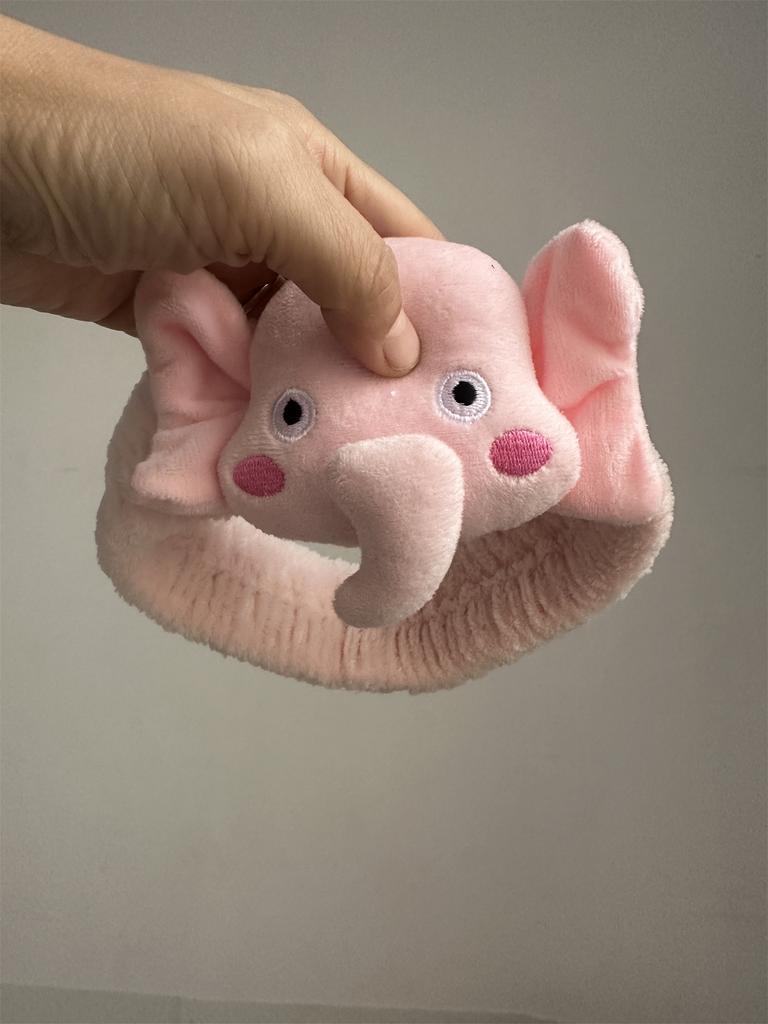 Großes Niedliches Plüsch Schweinekopf Haarband Flauschiges Gesicht Waschen Haarschmuck Rosa Schweinekopf Stirnband