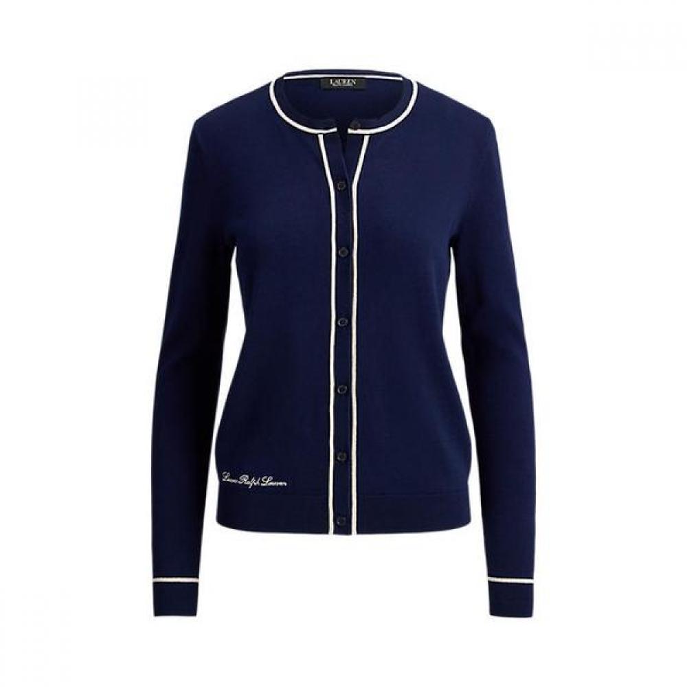Lauren Ralph Lauren Two Tone Cotton Modal Cardigan Wmlrswes6820887400 XS