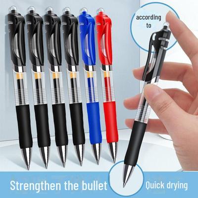 K35 Push Gel Pen - Student Exam Special, Non-Morning, Black/Blue Ballpoint, Water-Based Signature Pen Refill