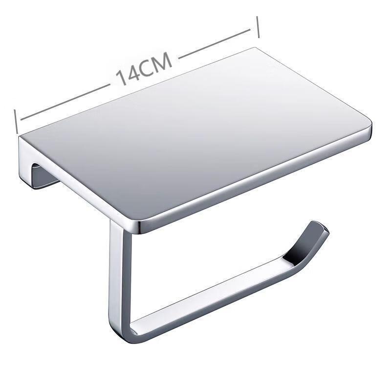 Chromed All-Copper Double Toilet Paper Holder with Shelf