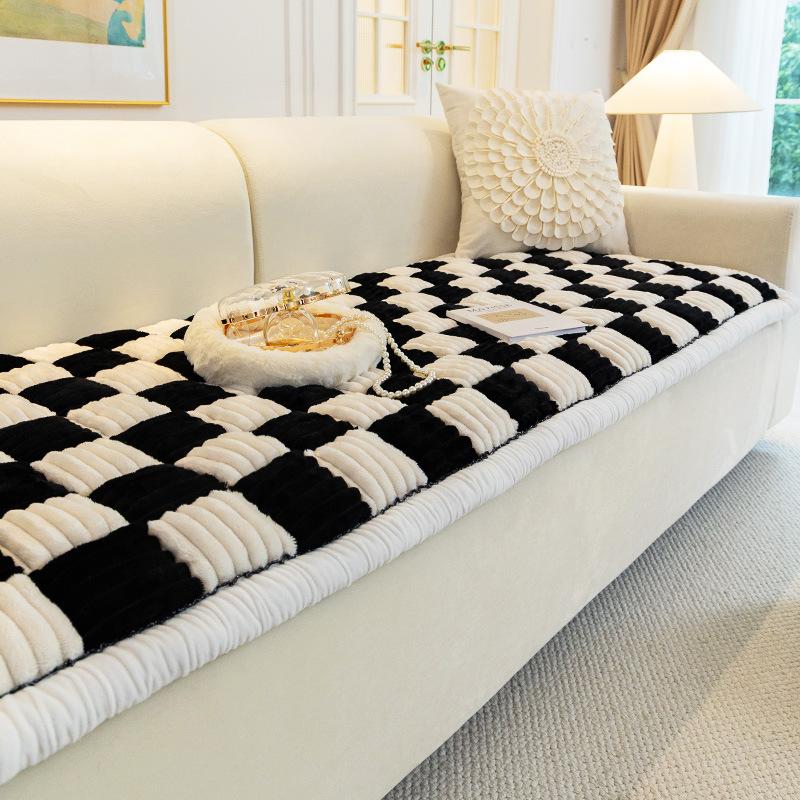 Light Luxury Full Set Of New High-End Winter Non-Slip Seat Cushions, Thickened Leather Sofa Special Cushions, Sofa Cover Towels, Sofa Cushions