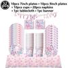 Butterfly Birthday Party Decoration Disposable Party Plates Cup Napkin Tablecloth Butterfly Knìfe Birthday Decoration Baby Showe