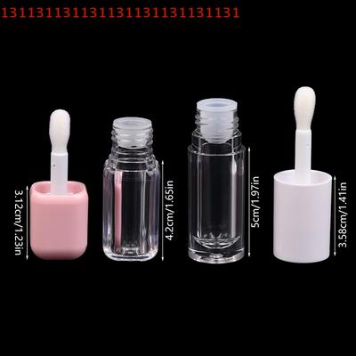 Lipstick Mini Sample Cosmetic Container, Sample Bottle, 6ml Empty Transparent Lip Gloss Tubes, Big Brush Plastic Lip Balm Tube