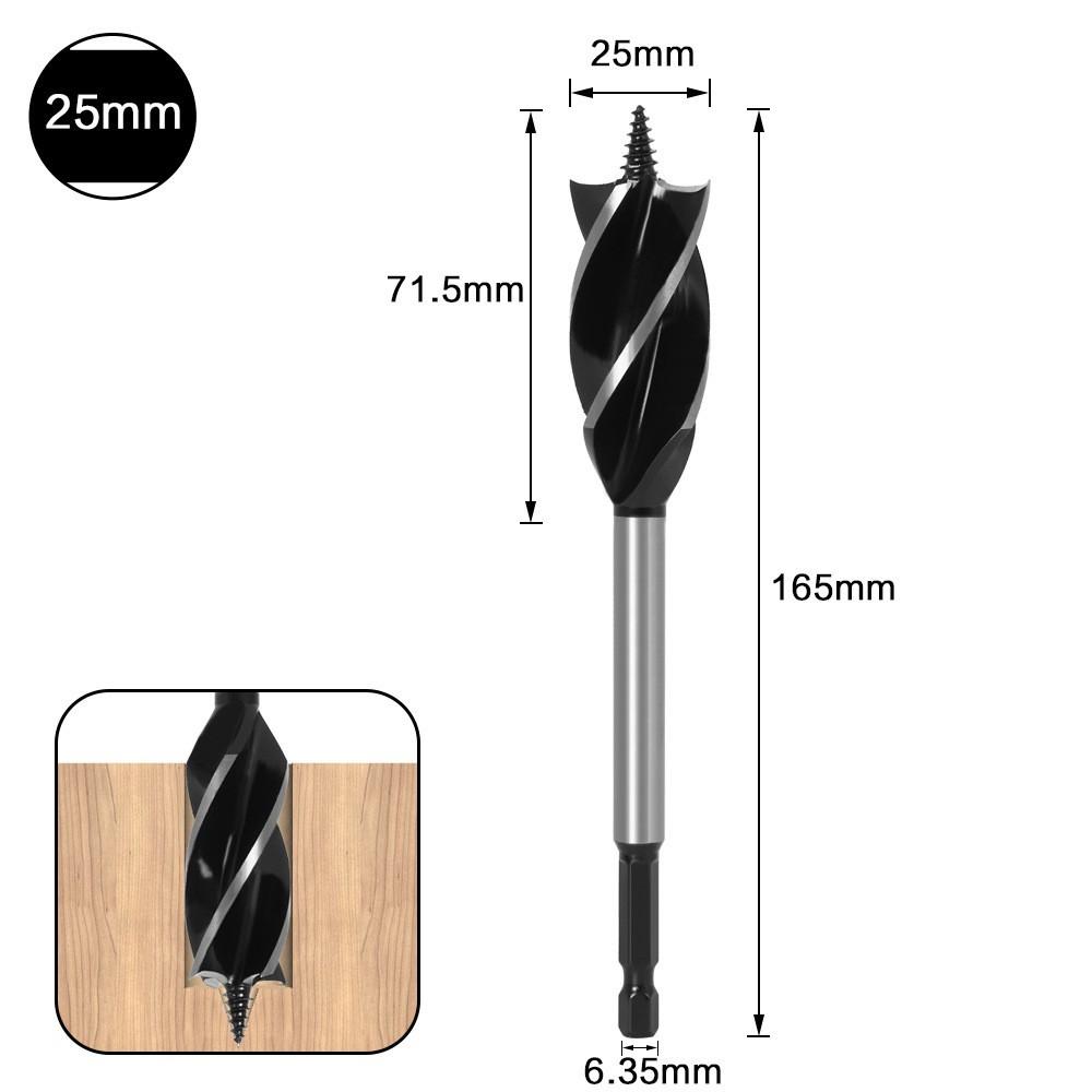 Woodworking Branch Drill, Four-Slot Woodworking Drill, Door Lock Hole Opener, Four-Blade Extended Woodworking Drill, Hexagonal Handle