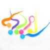 Cat Interactive Toys Cute Worm-Shaped Cat Elastic Ball Tail-equipped Cat Teasing Indoor Cat Worm Caterpillar Elastic Toy