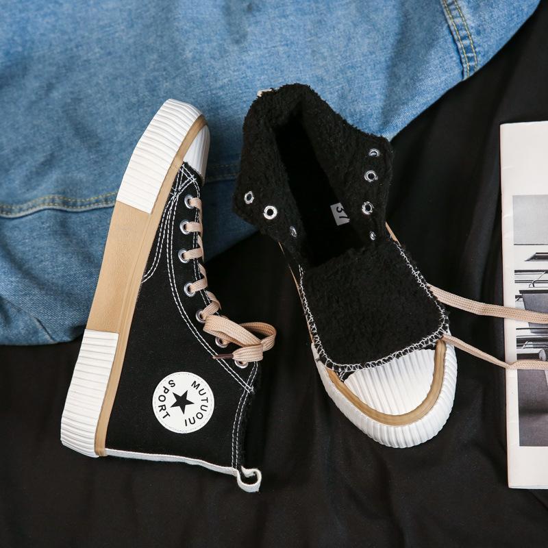 Spring High-top Canvas Shoes Women's Secondary Rubber Shoes Student Board Shoes Street Shooting Trendy Shoes