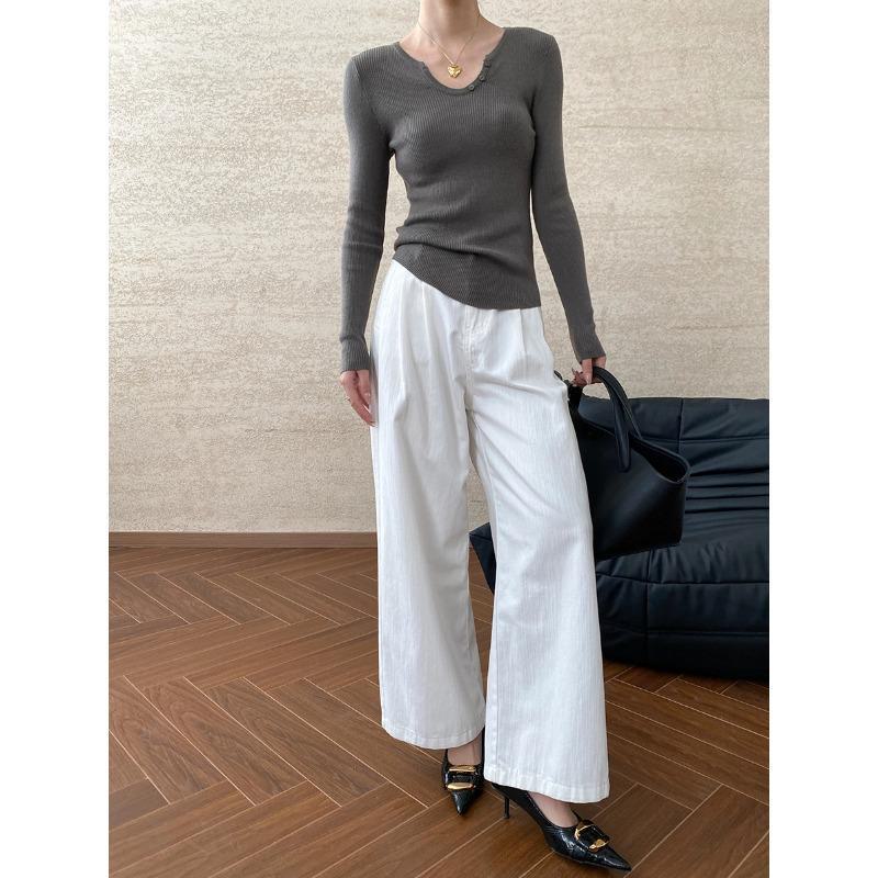 

Sinan Slim Fit U-образный вырез свитер на пуговицах SN6660 темно-серого