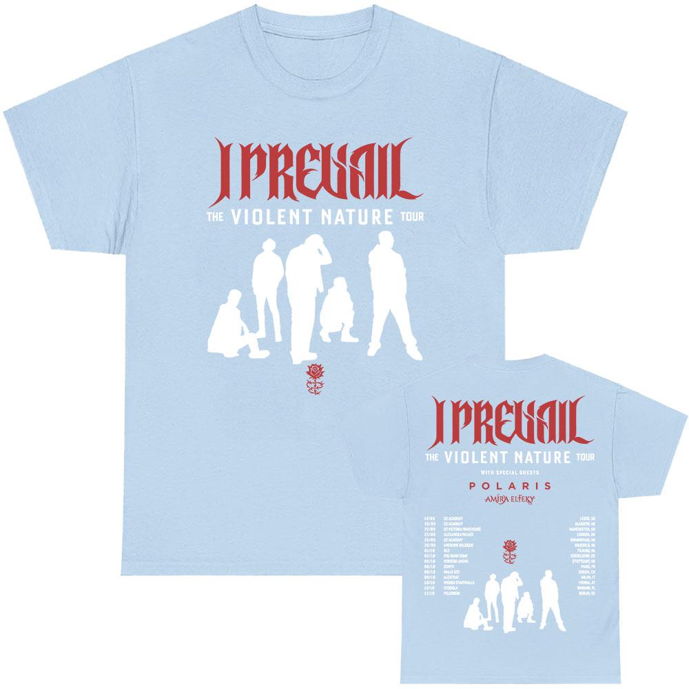 La T-SHIRT VIOLENT NATURE Tour 2026 I Prevail Punk Band T-shirt Unisex Streetwear Hip Hop T-shirt Larga Stampata