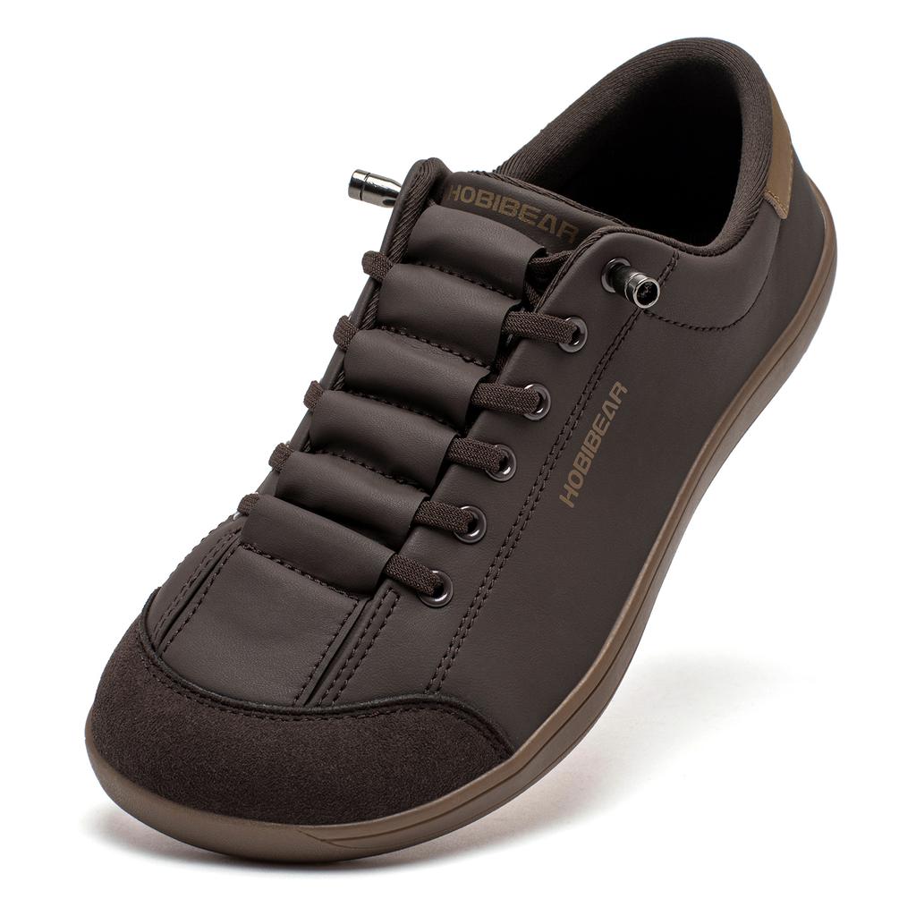 Unisex Barefoot Wide Toe Shoes Women Men Artificial Leather Minimalist Sneakers Adjustable Slip On Walking Shoes