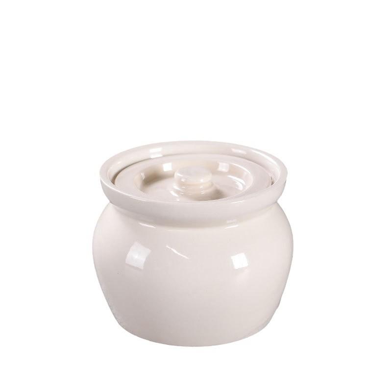 Ceramic Double Boiler Stew Pot 500ml - High-Temp Resistant for Home Cooking