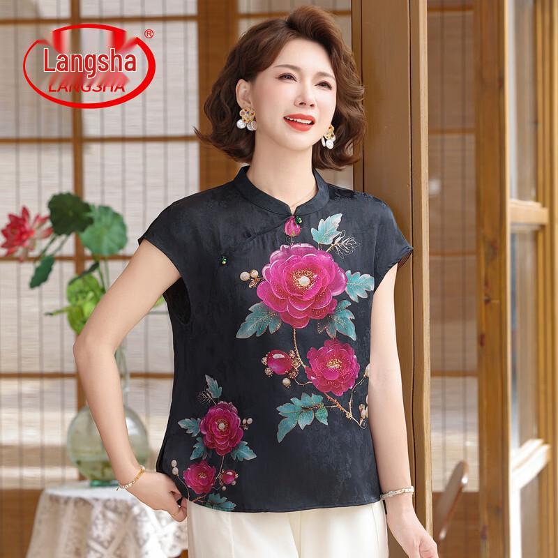 LangSha Women s Floral Short-Sleeve T-Shirt 5XL