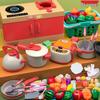 Children's Pretend Kitchen Set: Cutting Veggies, Cooking, Rice, and Fruit for Boys & Girls - Simulation Utensils Included