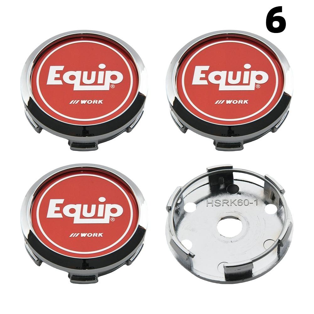 4PCS OD 60MM / ID 56MM Cap For Rims WORK EMOTION EQUIP MEISTER VS Emblem Wheel Center Cap Sport Car Logo Wheel Cover Hub Caps