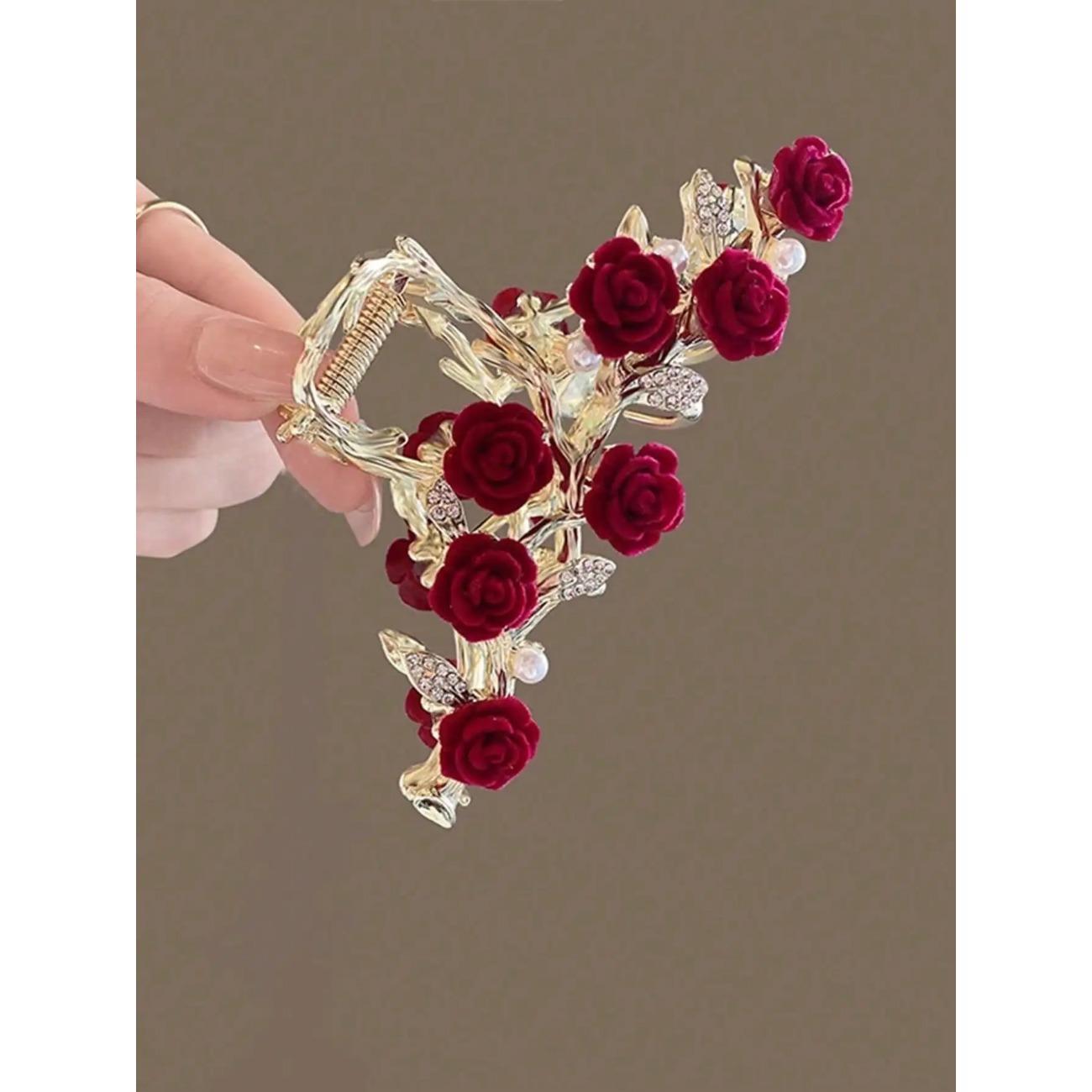 

1Pcs Fashion Antique Roses Hair Claws For Women Hair Accessories