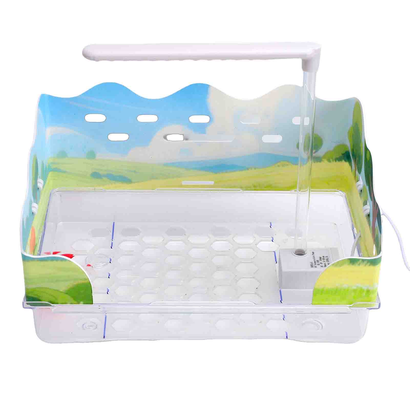 

Automatic Bird Bath USB Powered Shower with Detachable Pump Filter Circulating Water Large Cage Birdbath for African Grey Cockatiel Lovebirds