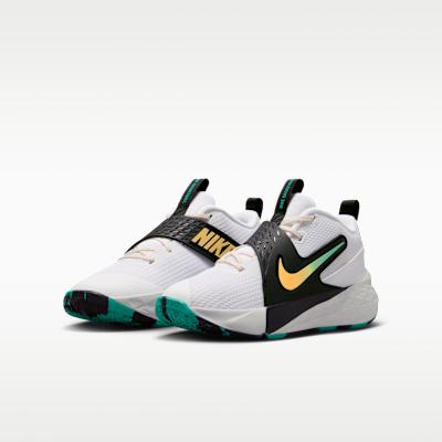 Kids' Sneakers Nike Team Hustle D 12 White Black Emerald Topaz Gold (GS) White/Black/Clear Emerald/Topaz Gold