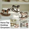 Nordic Retro Wooden Rocking Horse Ornament Desk Decor Horse Adornment Kids Decor Christmas Rocking Art Gift Balance Miniatu G7H1