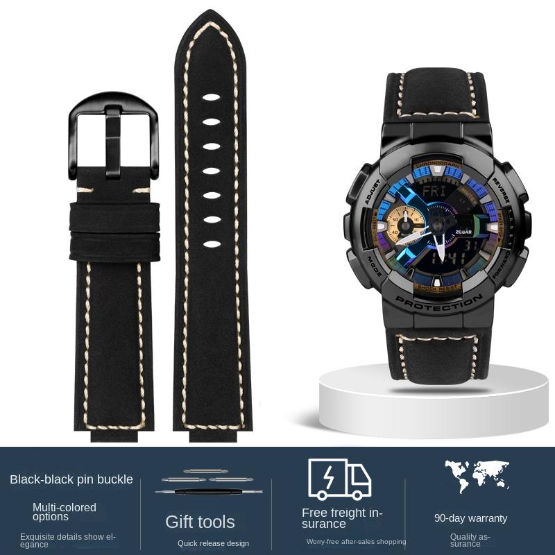 For Casio AP Farmhouse oak Watchband GA-2100 GM-2100 Modified frosted vintage leather watch strap 16m men Wrist band accessories