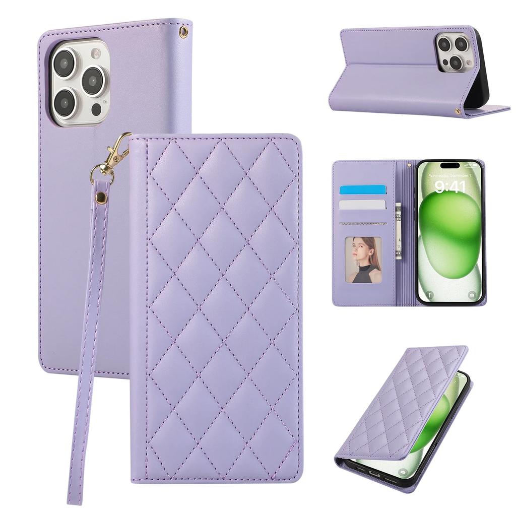 Wrist Strap Leather Wallet with Card Holder Phone Case for IPhone 16 Plus 15 14 13 12 Mini 11 Pro Max XS XR 7 8 Protective Cover