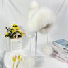 Winter Hats Women Natural Fox Fur Fuffy Warm Fashion Stylish Knitted Pompom Girls Fur Hat