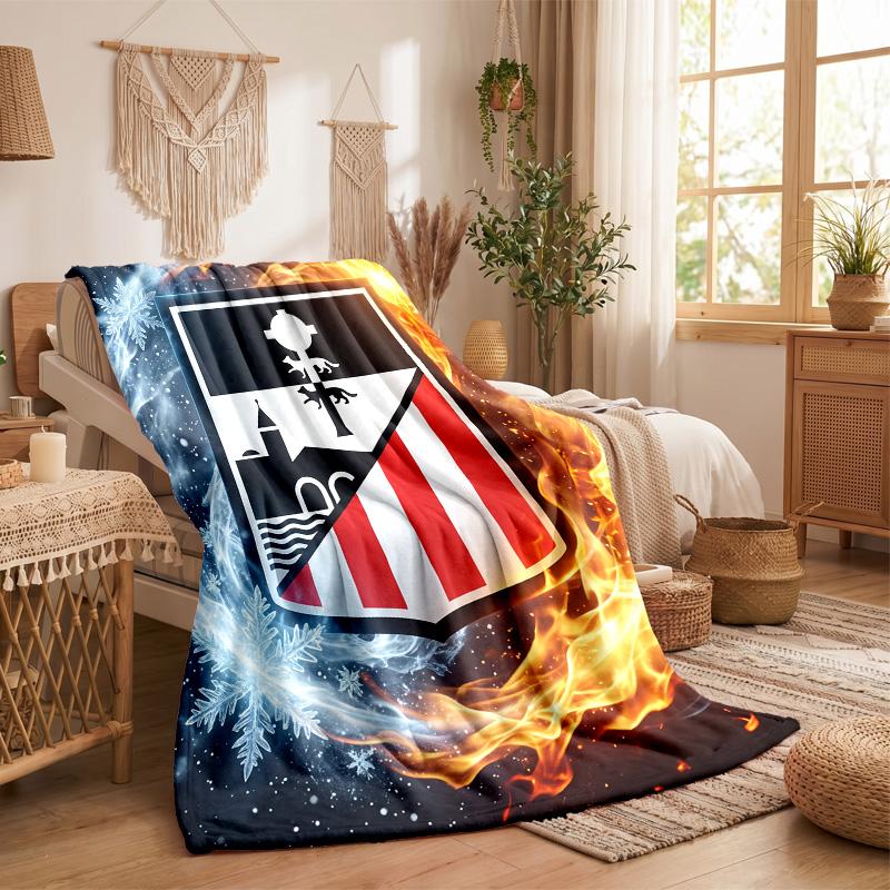 Athletic Bilbao Football Print Flannel Blanket Soft Warm Sofa Bed Throw Blanket For Home Office Bedroom