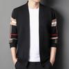 Long Sleeves Pockets Thickened Warm Cardigan Sweater Men Autumn Winter Patchwork Color