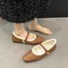 New Women's Mary Jane Single Shoes Thick Heel Shoes Elegant Classic Retro Square Toe Comfort Soft Shallow Cut Low Heel Shoes