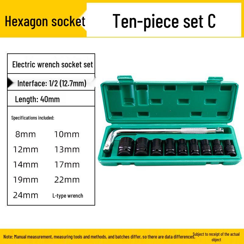 Electric Drill and Air Wrench Socket Set 1/2 Hex, 8-32mm